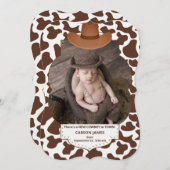 ウェスタンテーマリトルカウボーイ新生児写真 案内状 (正面/裏面)