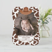 ウェスタンテーマリトルカウボーイ新生児写真 案内状 (スタンド正面)