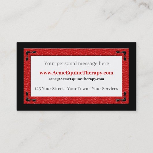 ウェスタンテーマレッドアンドブラックプロフェッショナル 名刺 (裏面)