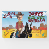 ウェスタンテーマ誕生日 横断幕 (横)