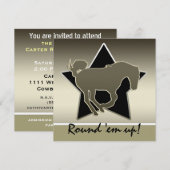 ウェスタンテーマ、ラウンドアップ招待状シリーズ 招待状 (正面/裏面)