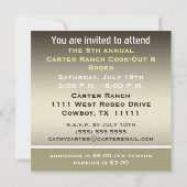 ウェスタンテーマ、ラウンドアップ招待状シリーズ 招待状 (裏面)