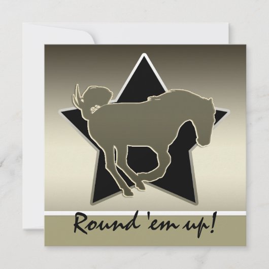 ウェスタンテーマ、ラウンドアップ招待状シリーズ 招待状 (正面)