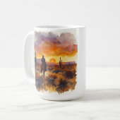ウェスタンデザートの風景カウボーイ コーヒーマグカップ (正面左)