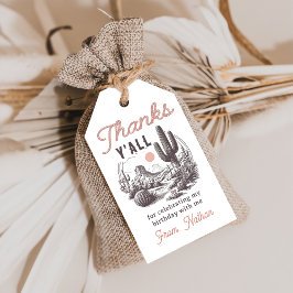 ウェスタンデザートカウボーイロデオ誕生日ギフトラベル ギフトタグ