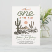 ウェスタンデザートカウボーイ ファーストバースデー招待状 招待状 (スタンド正面)