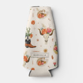 ウェスタンデザートカクタスカウボーイ帽子パーソナライズドネーム ボトルクーラー (正面)