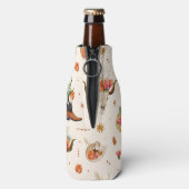 ウェスタンデザートカクタスカウボーイ帽子パーソナライズドネーム ボトルクーラー (ボトル裏面)