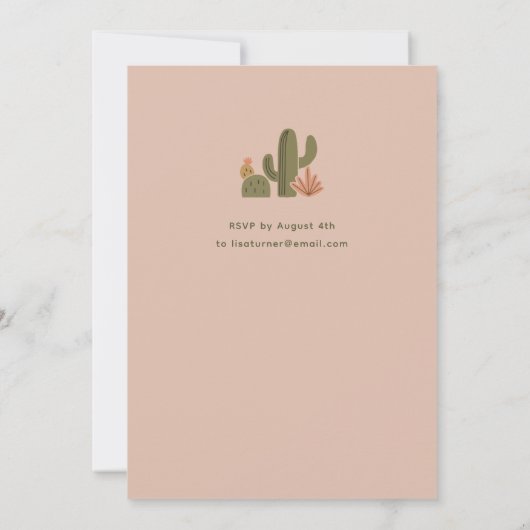 ウェスタンデザートサボスハウディベビーシャワー 招待状 (裏面)