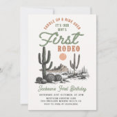 ウェスタンデザートファーストロデオ 1歳の誕生日招待状 招待状 (正面)