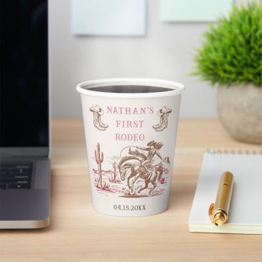 ウェスタンデザートブーツロデオ誕生日 紙コップ (インサイチュ)