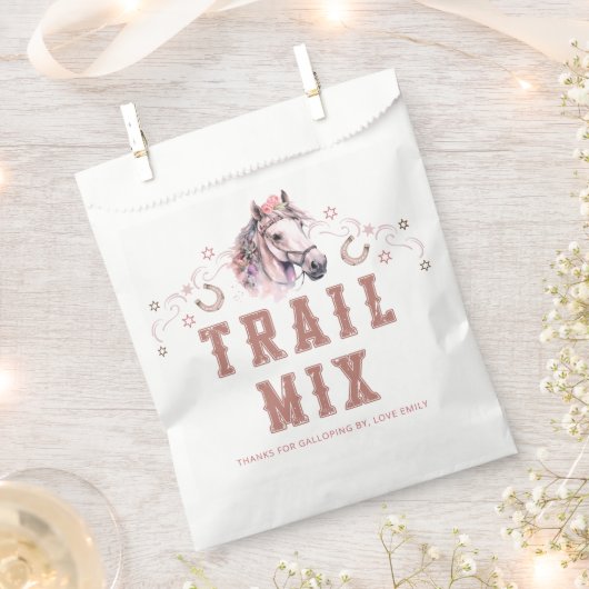 ウェスタントレイルミックスのお気に入りバッグ – ピンク女性のカーボーイテーマ フェイバーバッグ (クリップ留めされた状態)