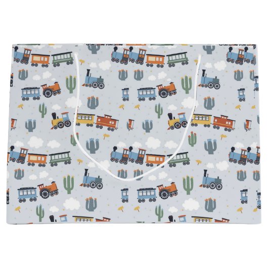 ウェスタントレインアドベンチャー抱き枕 | かわいいサボテン ラージペーパーバッグ (正面)