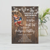 ウェスタンナイトアウトカウボーイ愛国的誕生日 招待状 (スタンド正面)