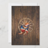 ウェスタンナイトアウトカウボーイ愛国的誕生日 招待状 (裏面)