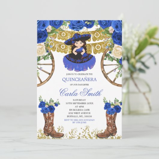 ウェスタンネイビーブルーと金ゴールドチャラ15アノス 招待状 (スタンド正面)