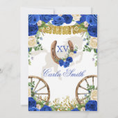 ウェスタンネイビーブルーと金ゴールドチャラ15アノス 招待状 (裏面)