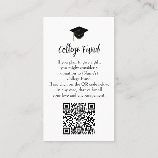 ウェスタンハットとラッソ大学の卒業資金カード 名刺 (裏面)