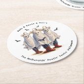 ウェスタンハローウィンパーティカウボーイ幽霊カスタム ラウンドペーパーコースター (アングル)