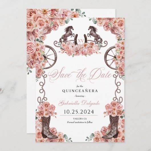 ウェスタンバラ金ゴールドシャルロザデイトキンセアニラ 招待状 (正面/裏面)