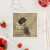 ウェスタンバレルとブーツ結婚のナプキン スタンダードカクテルナプキン (インサイチュ)