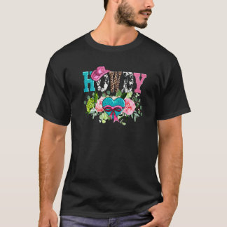 ウェスタンバレンタインデーハウディハートカップルラブ Tシャツ