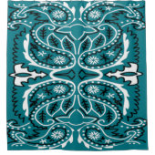 ウェスタンバンダナプリント任意の色のシャワーカーテン シャワーカーテン (正面)