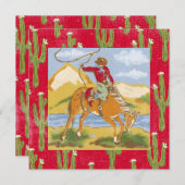 ウェスタンバースデーパーティーカウボーイ招待状ワイルドウエスト 招待状 (正面/裏面)