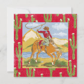 ウェスタンバースデーパーティーカウボーイ招待状ワイルドウエスト 招待状 (正面)