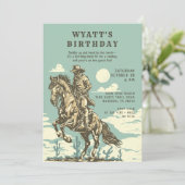 ウェスタンバースデーパーティーカウボーイ素朴アダルト10代の 招待状 (スタンド正面)