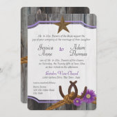 ウェスタンバーンウッドとホースシューズ 招待状 (正面/裏面)