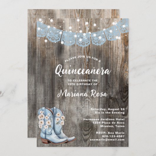 ウェスタンパペルピカドキンセアニェラ誕生日パーティー 招待状 (正面/裏面)