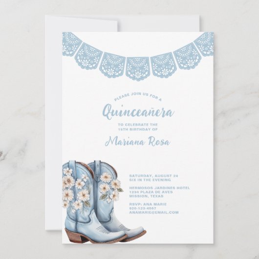 ウェスタンパペルピカドキンセアニェラ誕生日パーティー 招待状 (正面)