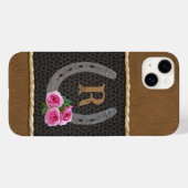 ウェスタンパーソナライズされたスホースシューズ&ピンクローズ Case-Mate iPhoneケース (裏面 (横))