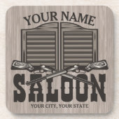 ウェスタンパーソナライズされたライフルガンオールドサロンバー コースター (正面)