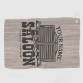 ウェスタンパーソナライズされたライフルガンオールドサロンバー ゴルフタオル (横)