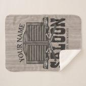 ウェスタンパーソナライズされたライフルガンオールドサロンバー シェルパブランケット (正面(横))