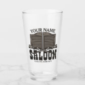 ウェスタンパーソナライズされたライフルガンオールドサロンバー タンブラーグラス (正面)