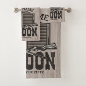 ウェスタンパーソナライズされたライフルガンオールドサロンバー バスタオルセット (インサイチュ)