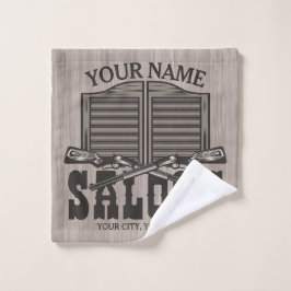 ウェスタンパーソナライズされたライフルガンオールドサロンバー バスタオルセット