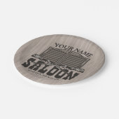 ウェスタンパーソナライズされたライフルガンオールドサロンバー ペーパープレート (アングル)