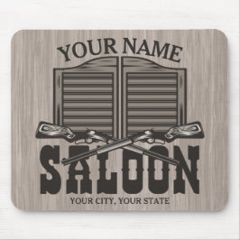 ウェスタンパーソナライズされたライフルガンオールドサロンバー マウスパッド