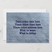 ウェスタンパーティーのデニム招待状 招待状 (裏面)