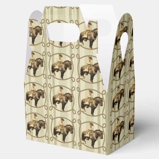 ウェスタンパーティーの好意またはギフトボックスのヴィンテージカウボーイ フェイバーボックス (オープン)