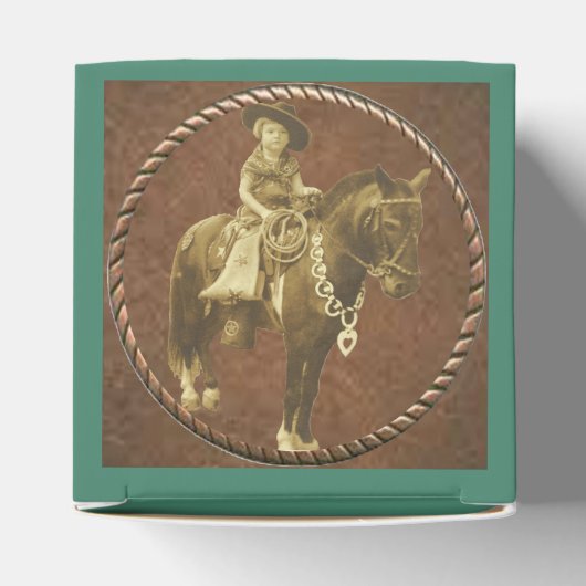 ウェスタンパーティーの好意またはギフトボックスのヴィンテージ女性のカーボーイ フェイバーボックス (上部)