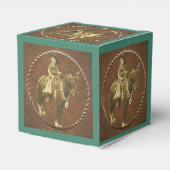 ウェスタンパーティーの好意またはギフトボックスのヴィンテージ女性のカーボーイ フェイバーボックス (裏面サイド)