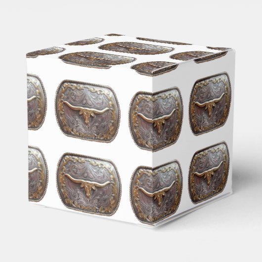 ウェスタンパーティーの好意またはギフトボックステキサス州Longhorn フェイバーボックス (裏面サイド)