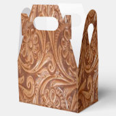 ウェスタンパーティーの好意またはギフトボックスフェイクレザープリント フェイバーボックス (オープン)