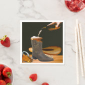 ウェスタンパーティーカウボーイブーツハットとビールナプキン スタンダードカクテルナプキン (インサイチュ)