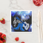 ウェスタンパーティーギターとカウボーイブーツナプキン スタンダードカクテルナプキン (インサイチュ)